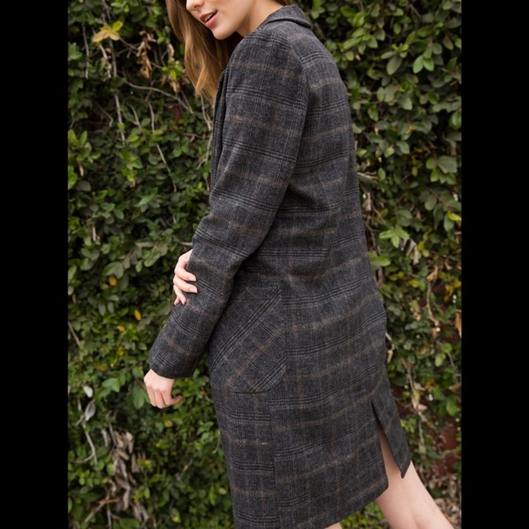 LAST ONE Blogger oversized Retro plaid coat - Picture 4 of 4